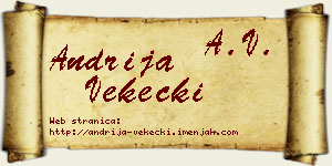 Andrija Vekecki vizit kartica